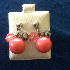 Pink post earrings